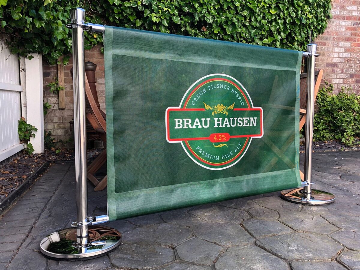 Premium Cafe Barrier System mesh banners