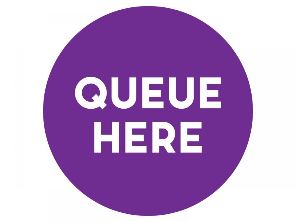 Queue-here-PURPLE