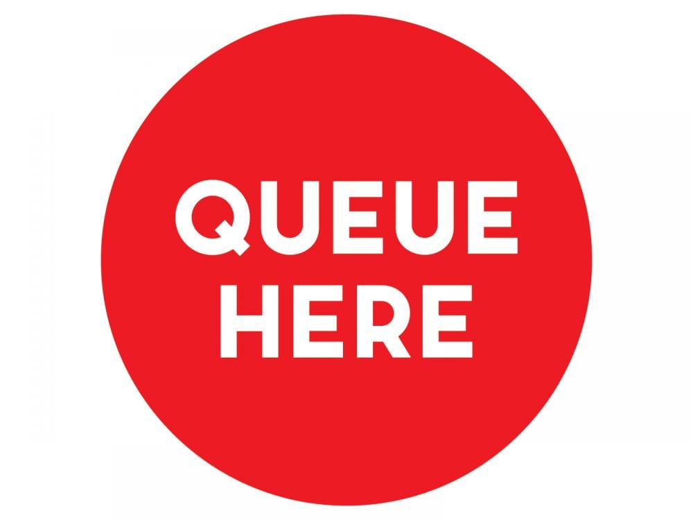 Queue-here-Red