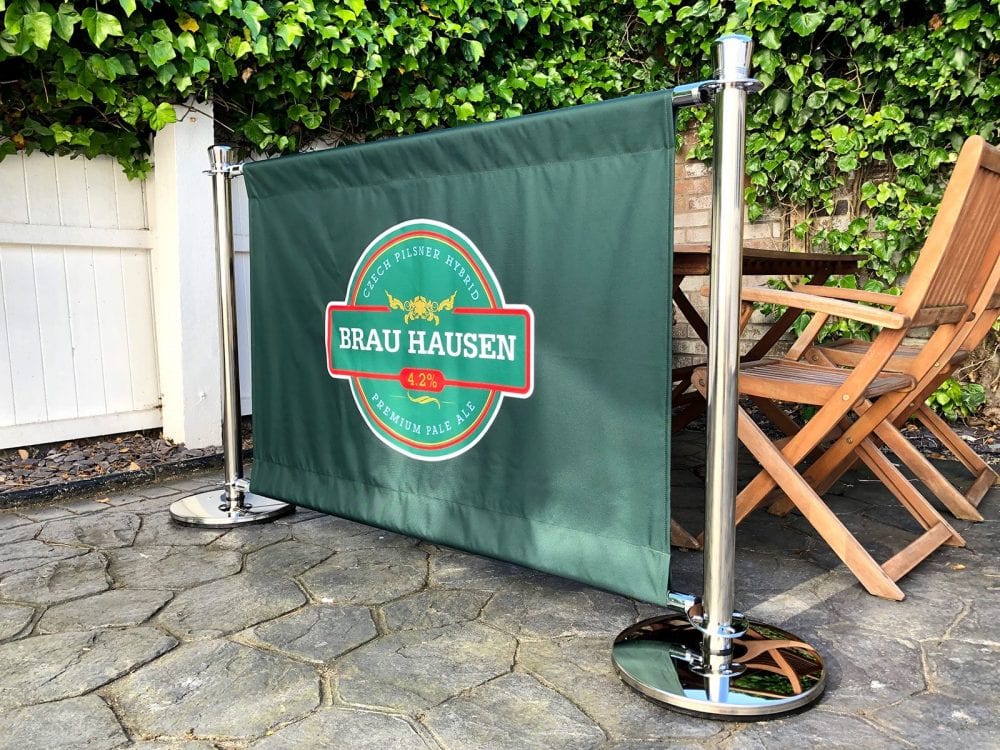 Fabric Banner for Cafe Barrier System