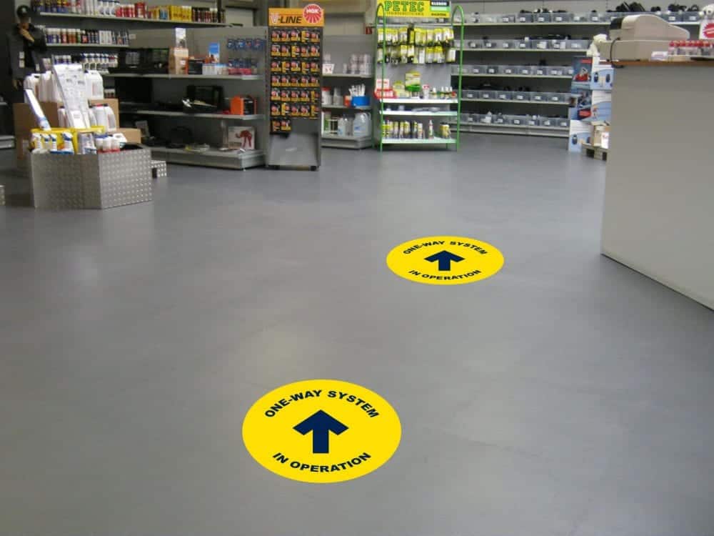 One way floor stickers
